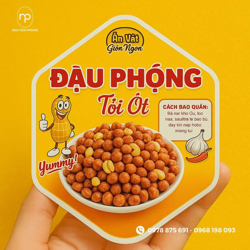 Màu sắc và hình ảnh trên tem nhãn đậu phộng